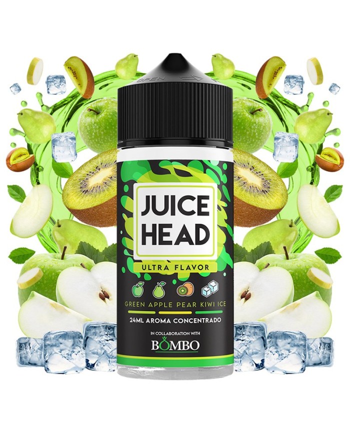 Longfill GREEN APPLE PEAR KIWI ICE 24ML. Juice Head By Bombo