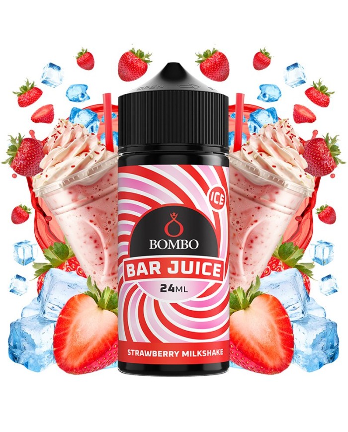 Longfill STRAWBERRY MILKSHAKE ICE Bar Juice By Bombo