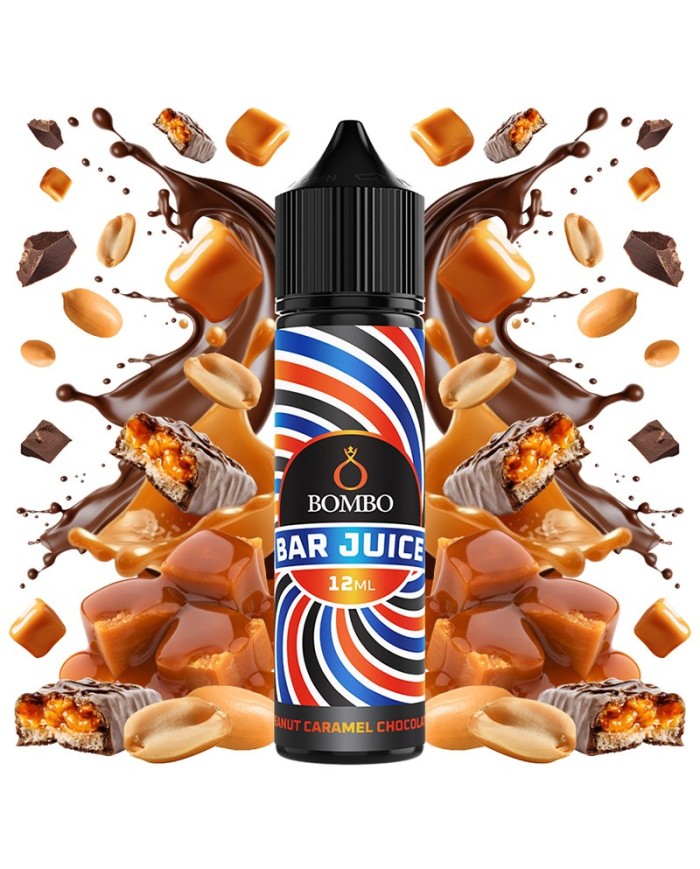 Longfill PEANUT CHOCOLATE CARAMEL Bar Juice By Bombo