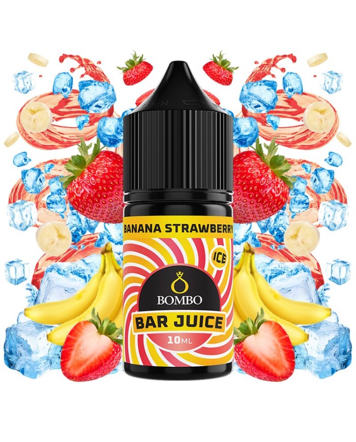 Longfill BANANA STRAWBERRY ICE 10ML. Bar Juice By Bombo