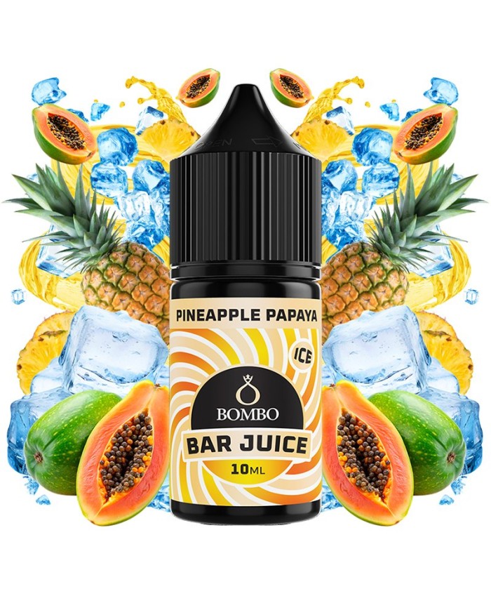 Longfill PINEAPPLE PAPAYA ICE 10ML. Bar Juice By Bombo
