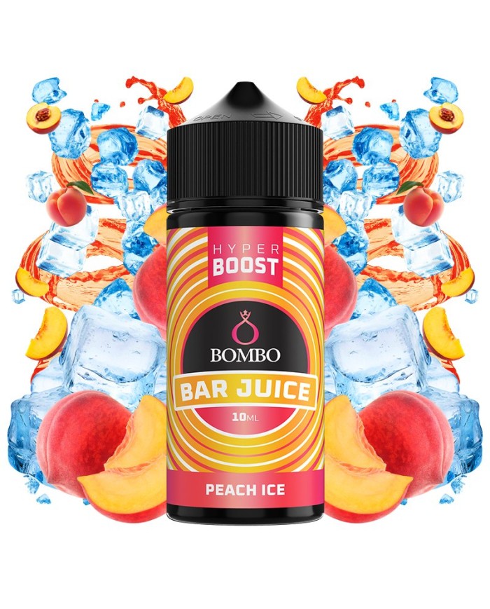 Longfill PEACH ICE HYPER BOOST Bar Juice By Bombo