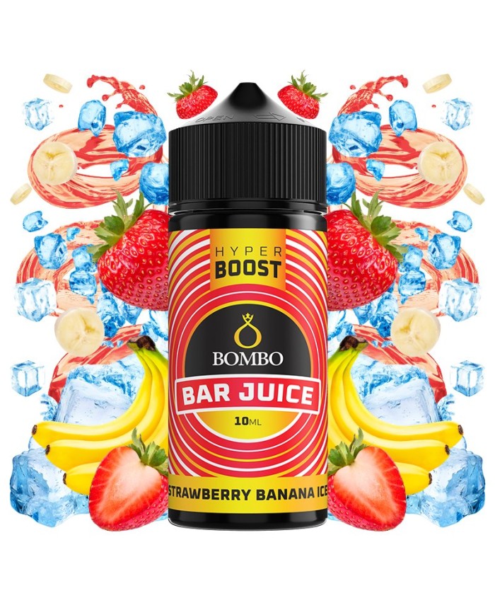 Longfill STRAWBERRY BANANA ICE HYPER BOOST Bar Juice By Bombo