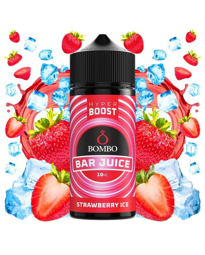 Longfill STRAWBERRY ICE HYPER BOOST Bar Juice By Bombo