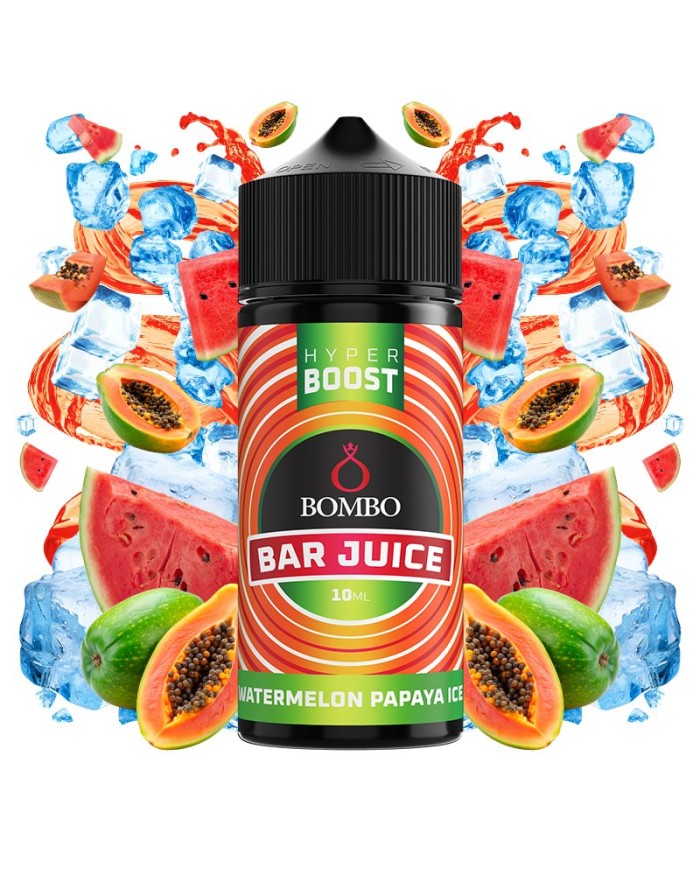 Longfill WATERMELON PAPAYA ICE HYPER BOOST Bar Juice By Bombo
