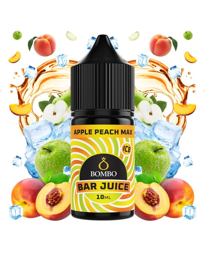 Longfill APPLE PEACH MAX ICE 10ML. Bar Juice By Bombo