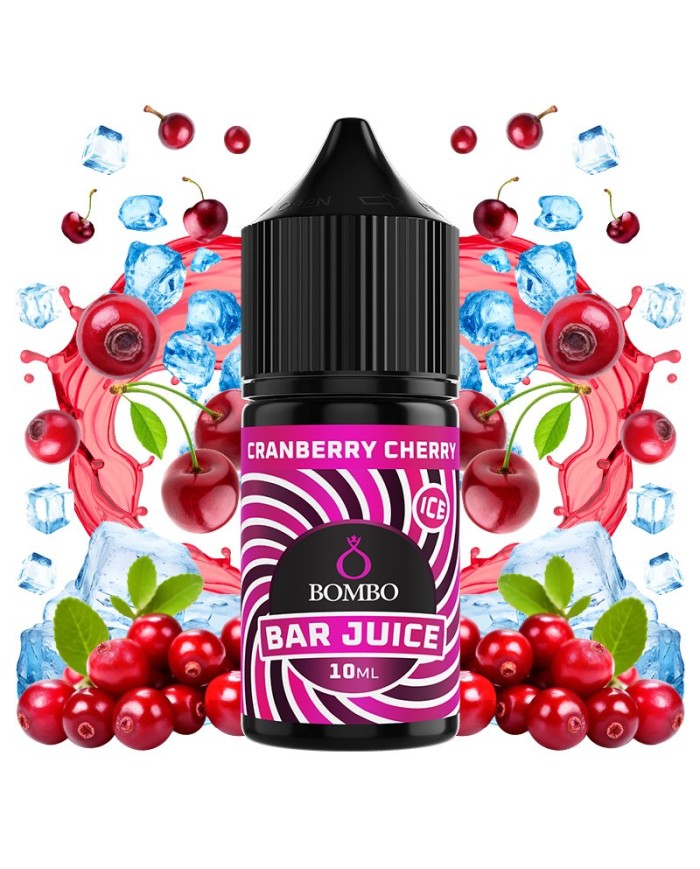 Longfill CRANBERRY CHERRY ICE 10ML. Bar Juice By Bombo