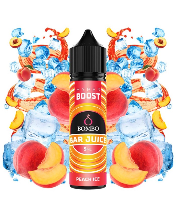 Longfill PEACH ICE HYPER BOOST Bar Juice By Bombo