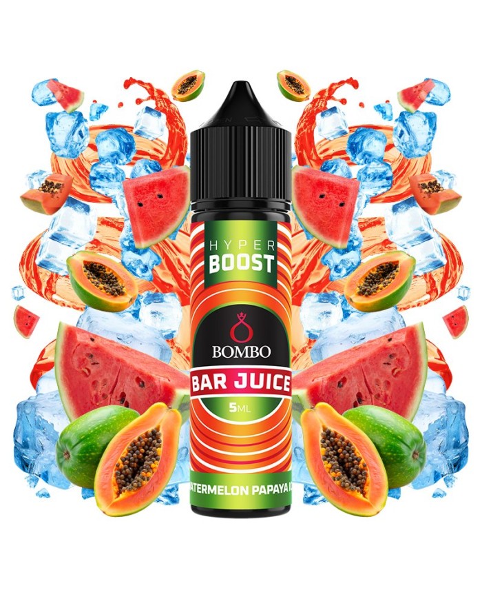 Longfill WATERMELON PAPAYA ICE HYPER BOOST Bar Juice By Bombo