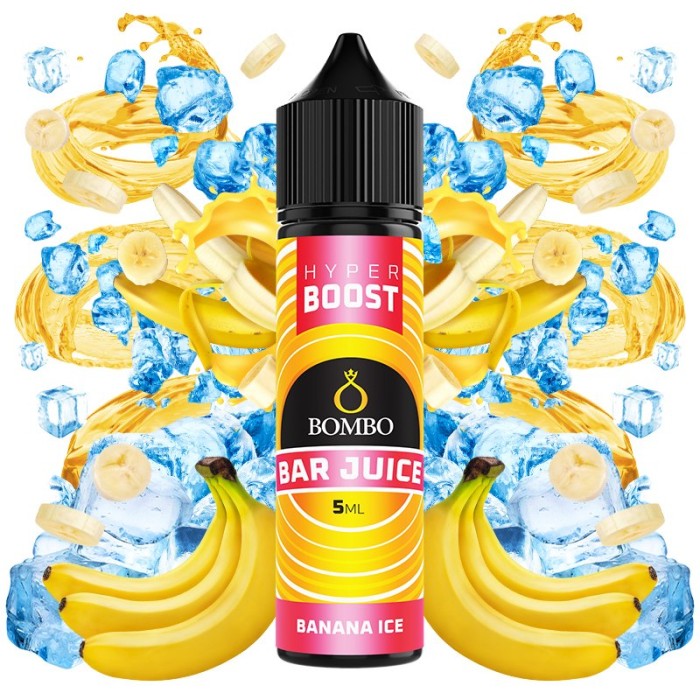 Longfill BANANA ICE HYPER BOOST Bar Juice By Bombo