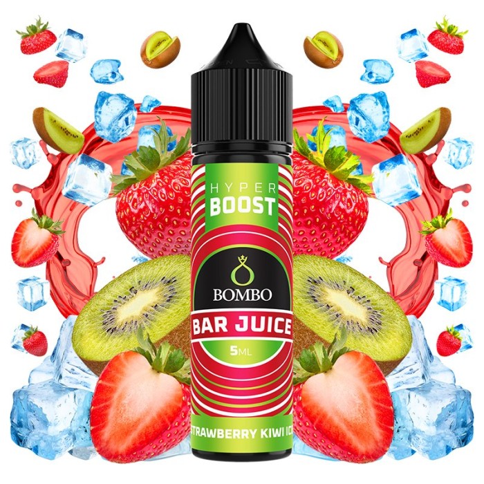 Longfill STRAWBERRY KIWI ICE HYPER BOOST Bar Juice By Bombo