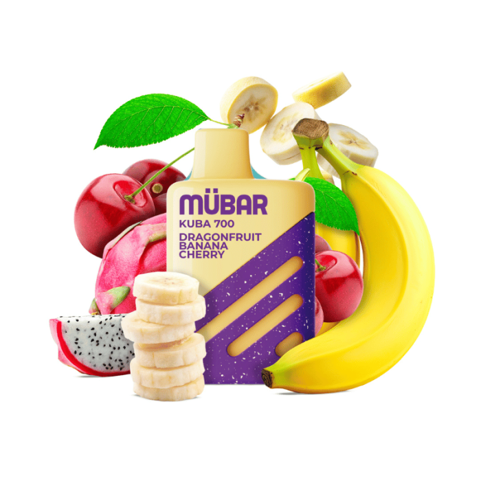 Mübar DRAGONFRUIT BANANA CHERRY Kuba 700 PUFFS Pod Desechable