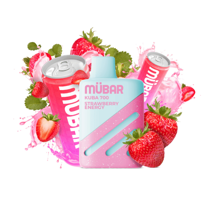 Mübar STRAWBERRY ENERGY Kuba 700 PUFFS Pod Desechable