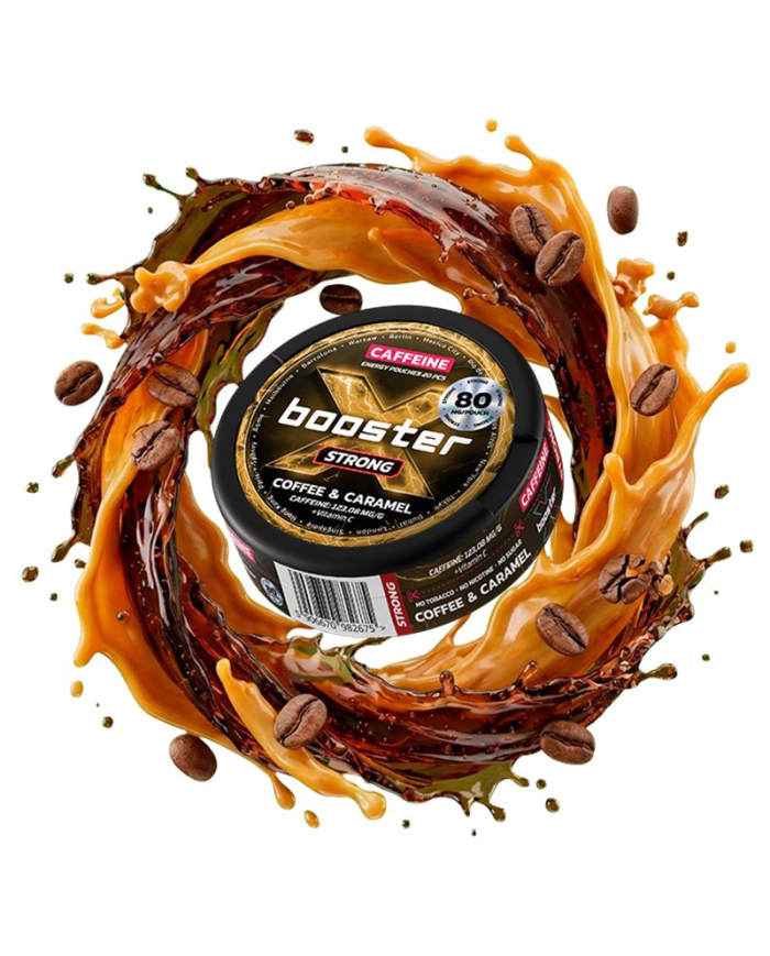 X-Booster COFFEE AND CARAMEL 80MG Caffeine Pouches