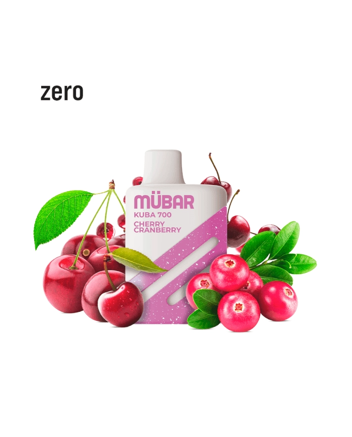 Mübar CHERRY CRANBERRY ZERO Kuba 700 PUFFS Pod Desechable