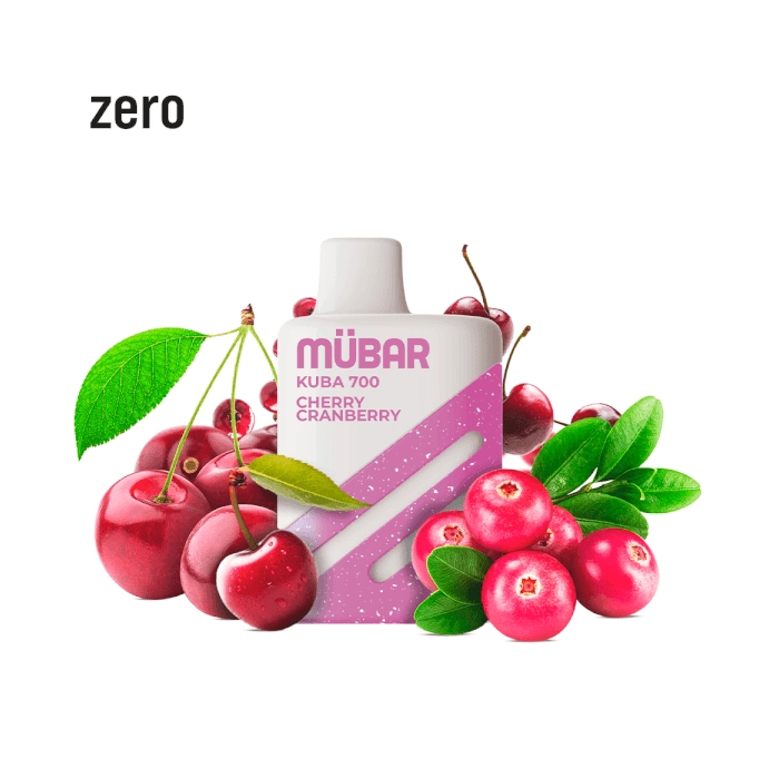 Mübar CHERRY CRANBERRY ZERO Kuba 700 PUFFS Pod Desechable